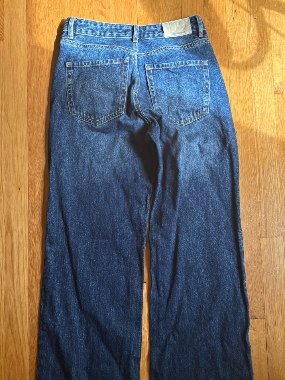 stradivarius Dark Blue Wide-Leg High-Rise Jeans size 6